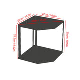 Kitchen Small Corner Shelf Rack Fan Shaped Space Saving Stable Carbon Steel Cookware Stand for Pots Pans 2 Layer Black 27x27x27.6cm