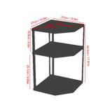 Kitchen Small Corner Shelf Rack Fan Shaped Space Saving Stable Carbon Steel Cookware Stand for Pots Pans 3 Layer Black 27x27x45.5cm