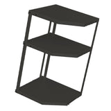 Kitchen Small Corner Shelf Rack Fan Shaped Space Saving Stable Carbon Steel Cookware Stand for Pots Pans 3 Layer Black 27x27x45.5cm - Extra Image