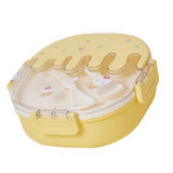 Bento Lunch Box for Kids Adults 3 Compartment Plastic Cute Ice Cream Lunch Snack Containers with Fork and Spoon for School Work Travel Yellow