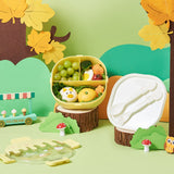 Bento Lunch Box for Kids Adults 3 Compartment Plastic Cute Ice Cream Lunch Snack Containers with Fork and Spoon for School Work Travel Yellow - Extra Image