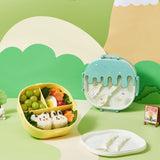 Bento Lunch Box for Kids Adults 3 Compartment Plastic Cute Ice Cream Lunch Snack Containers with Fork and Spoon for School Work Travel Yellow - Extra Image