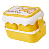 Cute Portable Students Lunch Box Microwaveable Children Cartoon Bento Box Independent Compartment Lunch Container Yellow