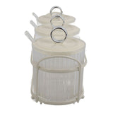 Spice Box Set Nordic Style Visual Innovative Household Movable Kitchen Spice Pot with Iron Rack and Spoon 3PCS Set