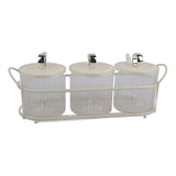 Spice Box Set Nordic Style Visual Innovative Household Movable Kitchen Spice Pot with Iron Rack and Spoon 3PCS Set