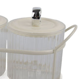 Spice Box Set Nordic Style Visual Innovative Household Movable Kitchen Spice Pot with Iron Rack and Spoon 3PCS Set