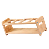 Seasoning Storage Stand Bamboo Wood 4 Holes Multifunctional Anti Slip Space Saving Oil Bottle Rack Kitchen Supplies Square Slots