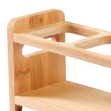 Seasoning Storage Stand Bamboo Wood 4 Holes Multifunctional Anti Slip Space Saving Oil Bottle Rack Kitchen Supplies Square Slots