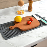 Silicone Drainage Pad Multipurpose Waterproof Collapsible Heat Resistance Thicken Silicone Dish Drying Mat for Kitchen Bar - Extra Image