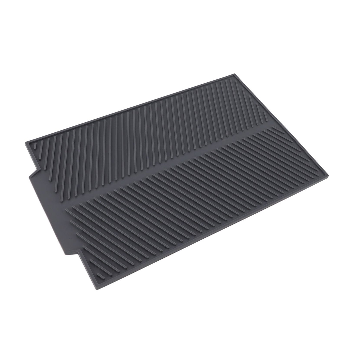 Silicone Dish Drying Mat Anti Slip Shock Proof Easy To Clean Kitchen Counter Drying Mat for Dish Bowl Fork S 39x25cm