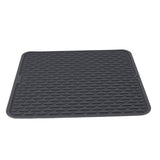 Rectangular Silicone Dish Drying Mat Heat Insulation Anti Slip Dish Drying Mat with Built in Drain Lip for Kitchen Counter Small Size