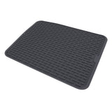 Rectangular Silicone Dish Drying Mat Heat Insulation Anti Slip Dish Drying Mat with Built in Drain Lip for Kitchen Counter Small Size - Front View