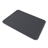 Rectangular Silicone Dish Drying Mat Heat Insulation Anti Slip Dish Drying Mat with Built in Drain Lip for Kitchen Counter Small Size - Close-Up Angle