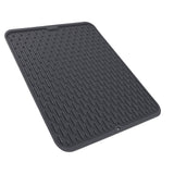 Rectangular Silicone Dish Drying Mat Heat Insulation Anti Slip Dish Drying Mat with Built in Drain Lip for Kitchen Counter Small Size - Low Angle