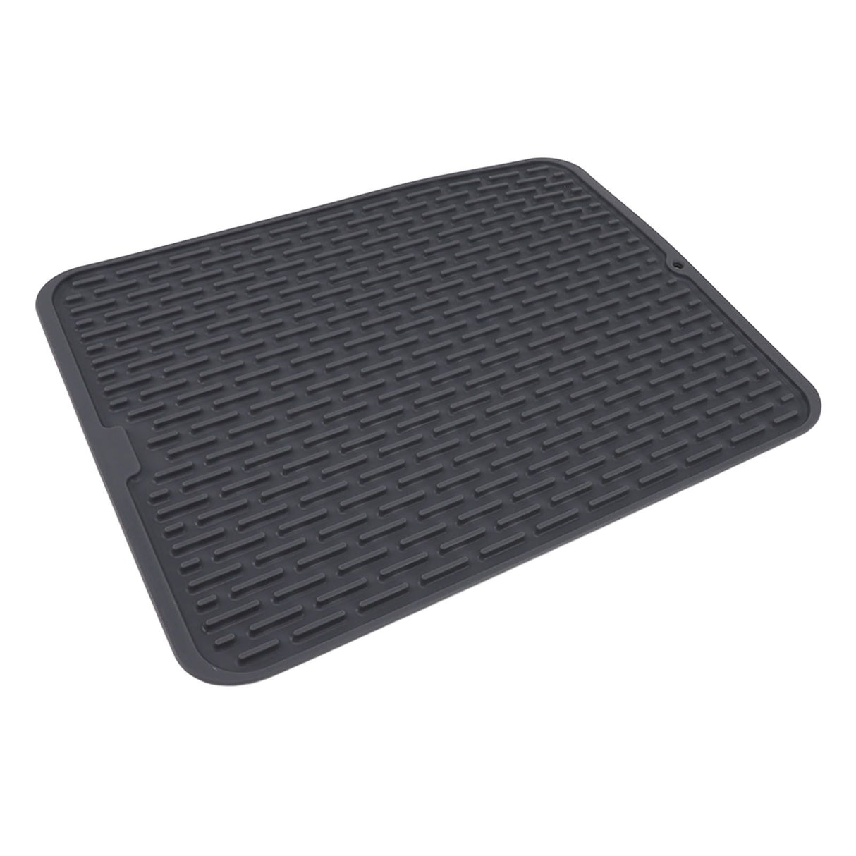 Rectangular Silicone Dish Drying Mat Heat Insulation Anti Slip Dish Drying Mat with Built in Drain Lip for Kitchen Counter Small Size