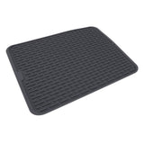 Rectangular Silicone Dish Drying Mat Heat Insulation Anti Slip Dish Drying Mat with Built in Drain Lip for Kitchen Counter Small Size