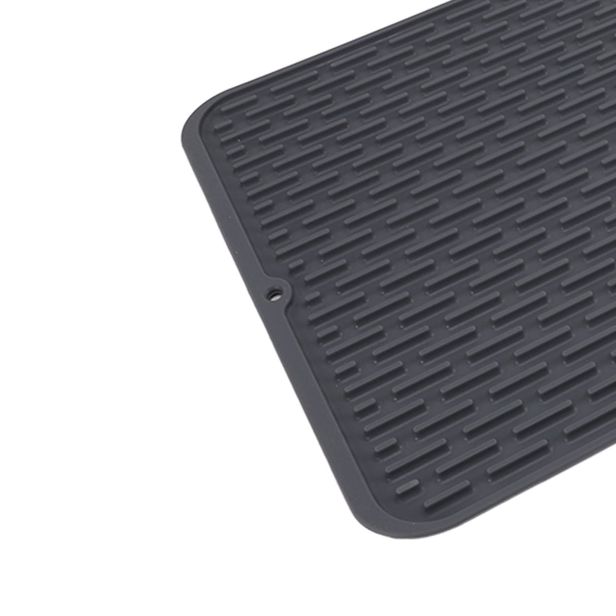 Rectangular Silicone Dish Drying Mat Heat Insulation Anti Slip Dish Drying Mat with Built in Drain Lip for Kitchen Counter Small Size