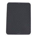 Rectangular Silicone Dish Drying Mat Heat Insulation Anti Slip Dish Drying Mat with Built in Drain Lip for Kitchen Counter Large Size - Top-Down View