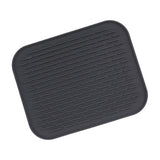 Rectangular Silicone Dish Drying Mat Heat Insulation Anti Slip Dish Drying Mat with Built in Drain Lip for Kitchen Counter Large Size