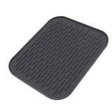 Rectangular Silicone Dish Drying Mat Heat Insulation Anti Slip Dish Drying Mat with Built in Drain Lip for Kitchen Counter Large Size