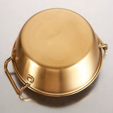 Double Ear Snack Bowl Multifunctional 304 Stainless Steel Noodle Bowl for Home Restaurant - Low Angle