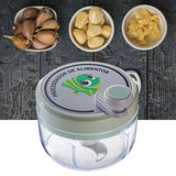 Manual Garlic Chopper Highly Efficient Multifunctional Safe Sturdy Durable Small Size Manual Garlic Masher for Home Green - Rear View