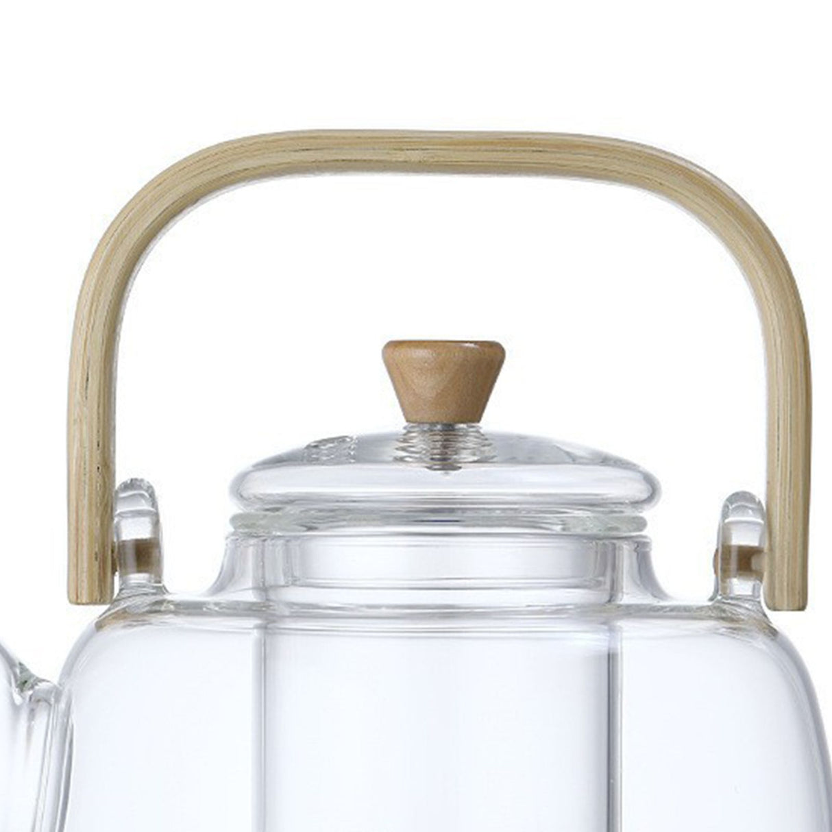 Household Teapot 1000ml Large Capacity Multifunctional Borosilicate Teapot with Bamboo Handle