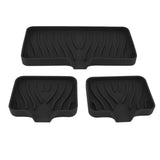 Kitchen Soap Tray Countertop Silicone Sink Deflector Sponge Holder for Bathroom Toilet Black