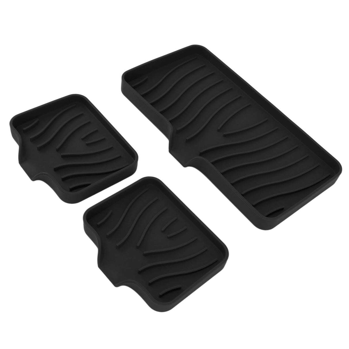 Kitchen Soap Tray Countertop Silicone Sink Deflector Sponge Holder for Bathroom Toilet Black