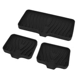 Kitchen Soap Tray Countertop Silicone Sink Deflector Sponge Holder for Bathroom Toilet Black