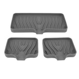 Kitchen Soap Tray Countertop Silicone Sink Deflector Sponge Holder for Bathroom Toilet Grey