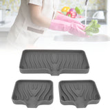 Kitchen Soap Tray Countertop Silicone Sink Deflector Sponge Holder for Bathroom Toilet Grey