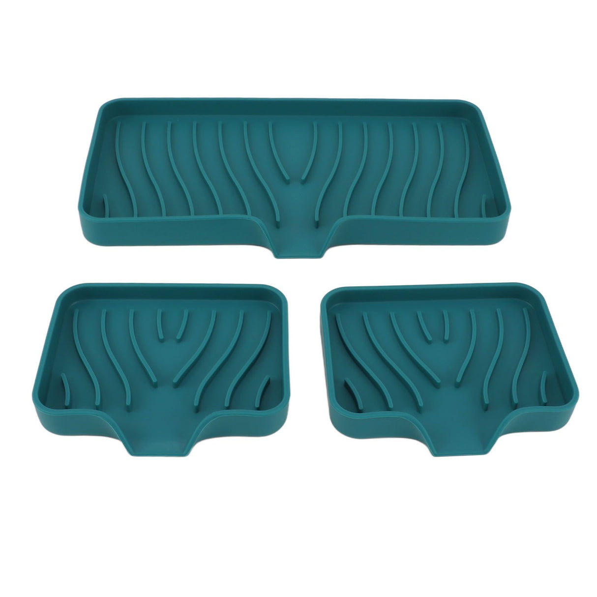 Kitchen Soap Tray Countertop Silicone Sink Deflector Sponge Holder for Bathroom Toilet Green