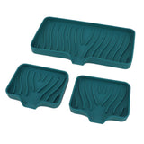 Kitchen Soap Tray Countertop Silicone Sink Deflector Sponge Holder for Bathroom Toilet Green
