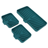 Kitchen Soap Tray Countertop Silicone Sink Deflector Sponge Holder for Bathroom Toilet Green - Extra Image