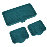 Kitchen Soap Tray Countertop Silicone Sink Deflector Sponge Holder for Bathroom Toilet Green