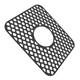 Sink Protector for Kitchen Silicone Non Slip Heat Resistant Mat for Bottom of Center Drain Sink Farmhouse Stainless Steel Porcelain Sink Black - Front View