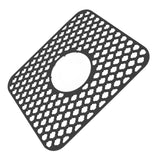 Sink Protector for Kitchen Silicone Non Slip Heat Resistant Mat for Bottom of Center Drain Sink Farmhouse Stainless Steel Porcelain Sink Black - Side View