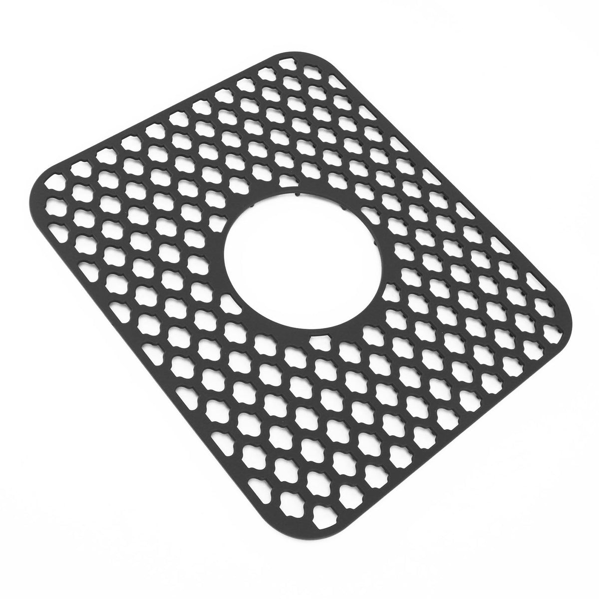 Sink Protector for Kitchen Silicone Non Slip Heat Resistant Mat for Bottom of Center Drain Sink Farmhouse Stainless Steel Porcelain Sink Black