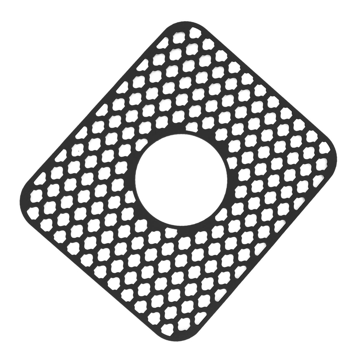 Sink Protector for Kitchen Silicone Non Slip Heat Resistant Mat for Bottom of Center Drain Sink Farmhouse Stainless Steel Porcelain Sink Black