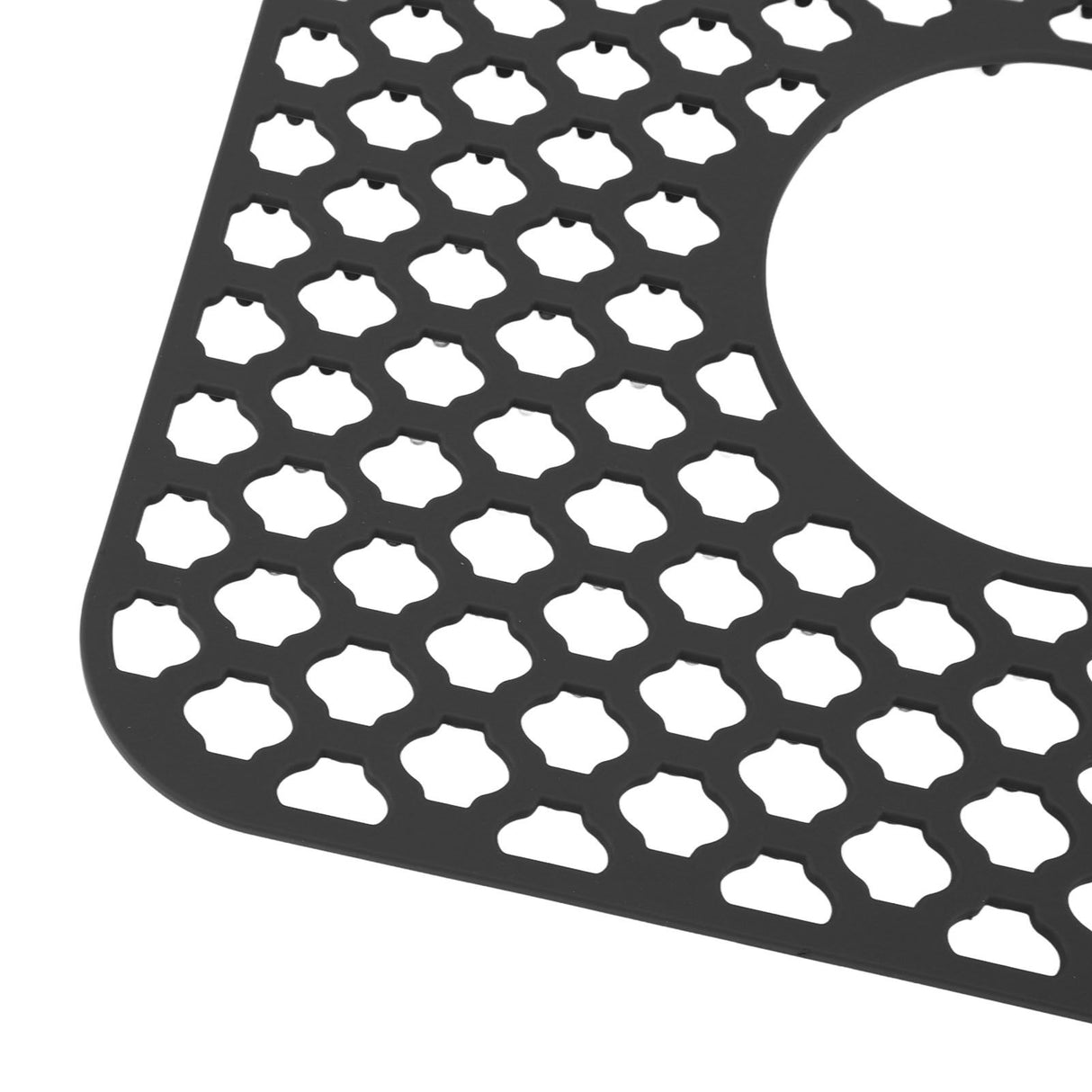 Sink Protector for Kitchen Silicone Non Slip Heat Resistant Mat for Bottom of Center Drain Sink Farmhouse Stainless Steel Porcelain Sink Black