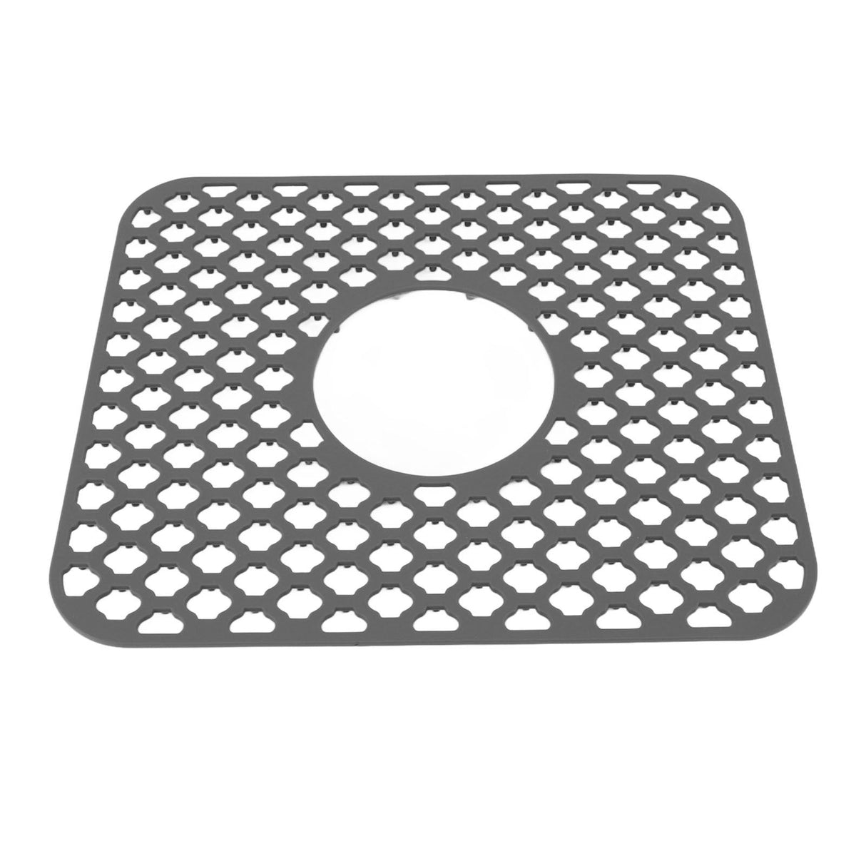 Sink Protector for Kitchen Silicone Non Slip Heat Resistant Mat for Bottom of Center Drain Sink Farmhouse Stainless Steel Porcelain Sink Grey