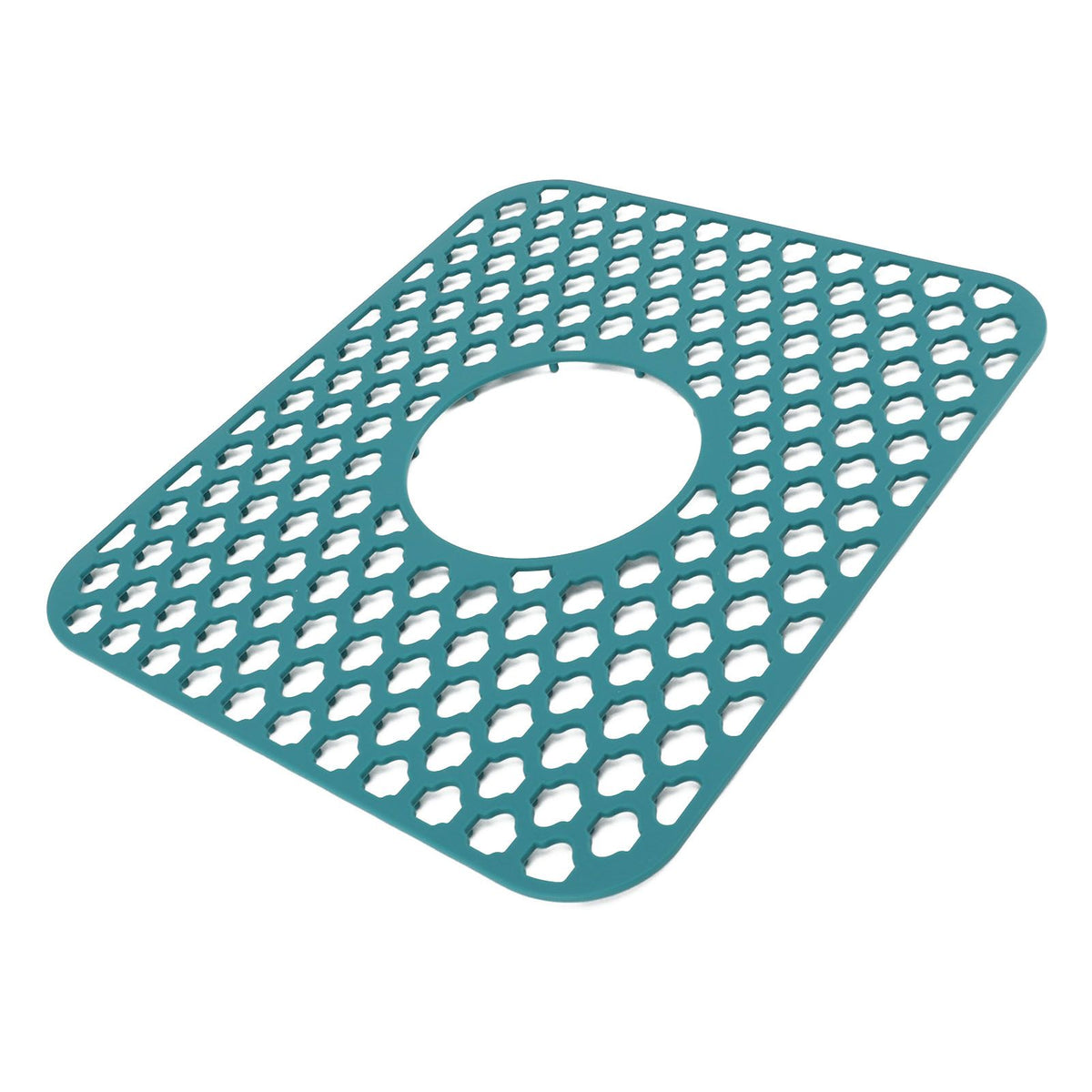 Sink Protector for Kitchen Silicone Non Slip Heat Resistant Mat for Bottom of Center Drain Sink Farmhouse Stainless Steel Porcelain Sink Green