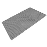 3 Fold Counter Foldable Drying Mat Silicone Fast Drying Waterproof Reusable Drying Kitchen Mat for Kitchen Bathroom Grey