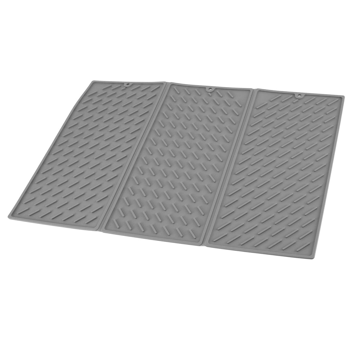 3 Fold Counter Foldable Drying Mat Silicone Fast Drying Waterproof Reusable Drying Kitchen Mat for Kitchen Bathroom Grey