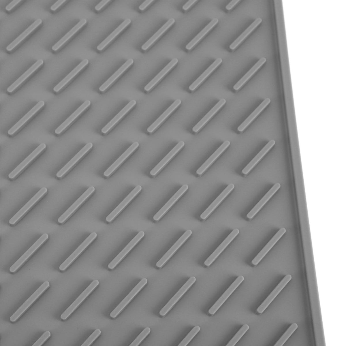 3 Fold Counter Foldable Drying Mat Silicone Fast Drying Waterproof Reusable Drying Kitchen Mat for Kitchen Bathroom Grey