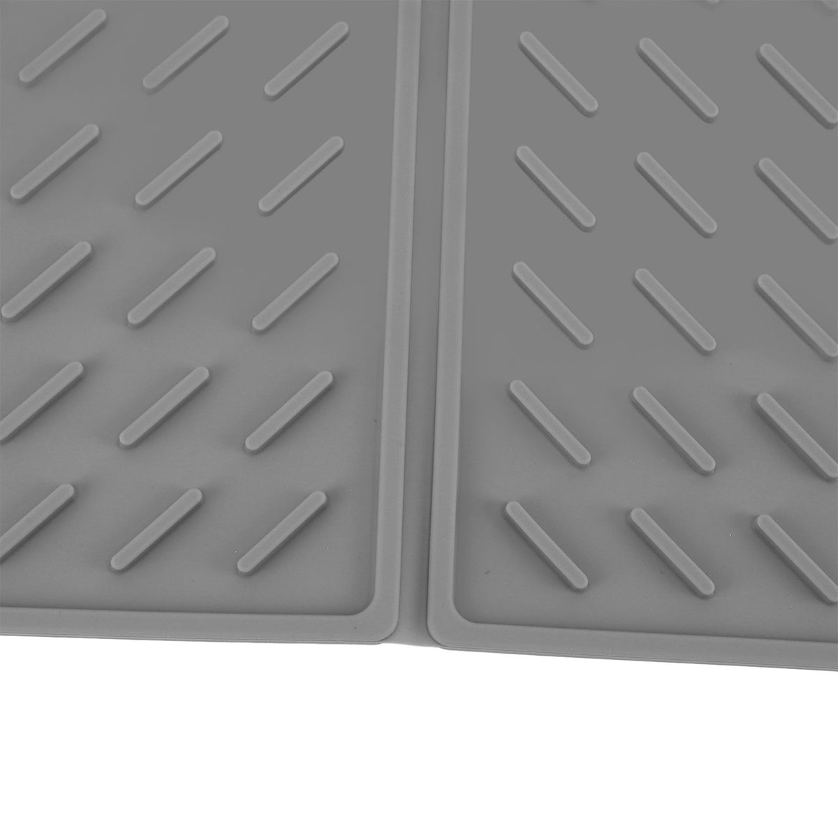 3 Fold Counter Foldable Drying Mat Silicone Fast Drying Waterproof Reusable Drying Kitchen Mat for Kitchen Bathroom Grey