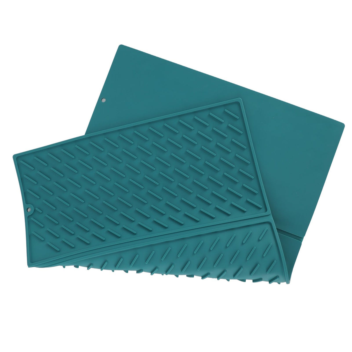 3 Fold Counter Foldable Drying Mat Silicone Fast Drying Waterproof Reusable Drying Kitchen Mat for Kitchen Bathroom Green