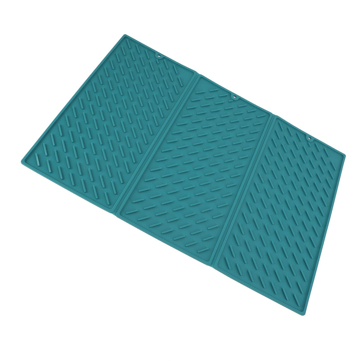 3 Fold Counter Foldable Drying Mat Silicone Fast Drying Waterproof Reusable Drying Kitchen Mat for Kitchen Bathroom Green