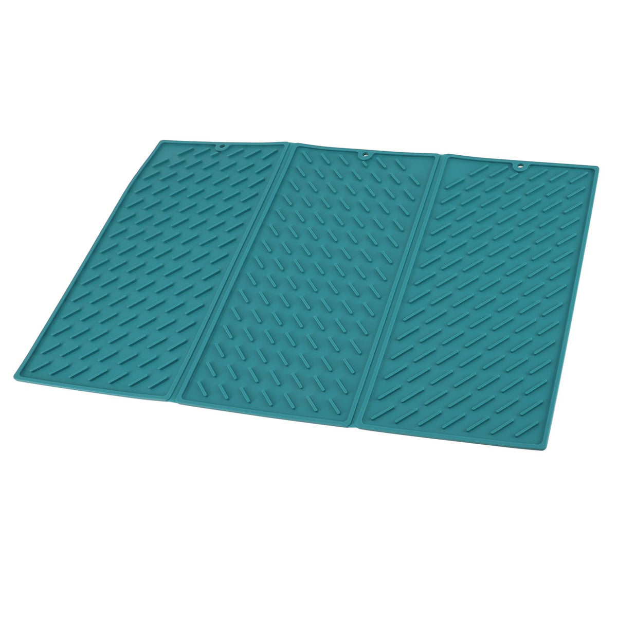 3 Fold Counter Foldable Drying Mat Silicone Fast Drying Waterproof Reusable Drying Kitchen Mat for Kitchen Bathroom Green